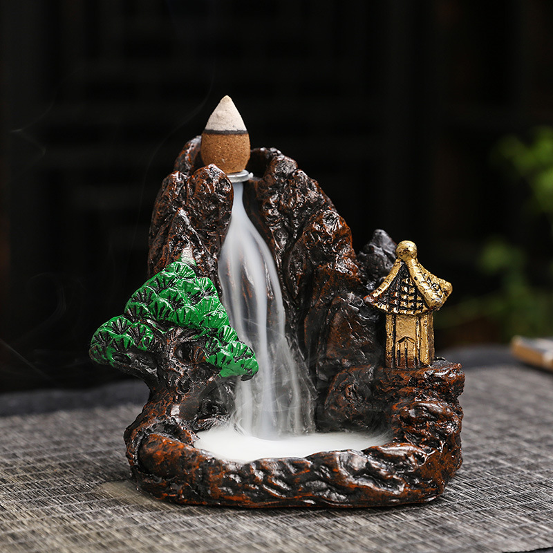 Cross-border backflow incense burner wholesale resin Zen landscape backflow incense viewing distant mountain office home incense burner