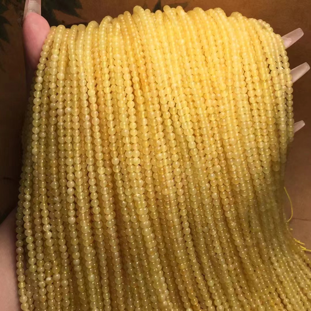 Natural Beeswax Russian Material Millet Beads Long Chain with Chain Chicken Fat Yellow Waxy Rich Cultural Toy Accessories Ketang Jewelry Wholesale