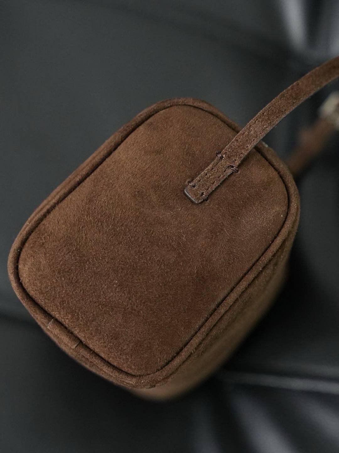 Row Autumn and Winter New Suede Pencil Bag Genuine Leather Cross-Body Bag Women's Retro Pen Holder Bag Fashion Handbag Wholesale