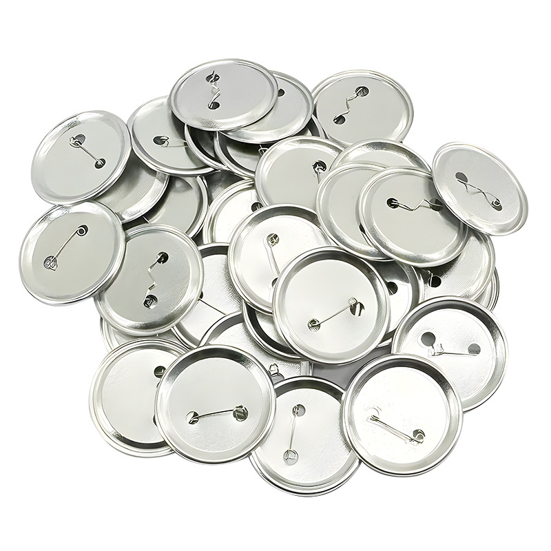 Factory Wholesale Round Tinplate Frosted Dutch Needle Blank Consumables Iron Bottom Badge Material Accessories Brooch