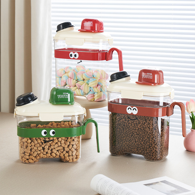 Бочка для хранения корма для кошек, герметичная банка для корма для собак, влагозащитная, для хранения корма для домашних животных, бочка для хранения