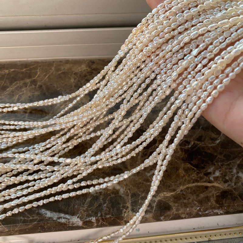 3-4mm Baroque Small Stone Pearls Natural Freshwater Pearls Manufacturer Wholesale DIY Necklace Bracelet Semi-Finished Products