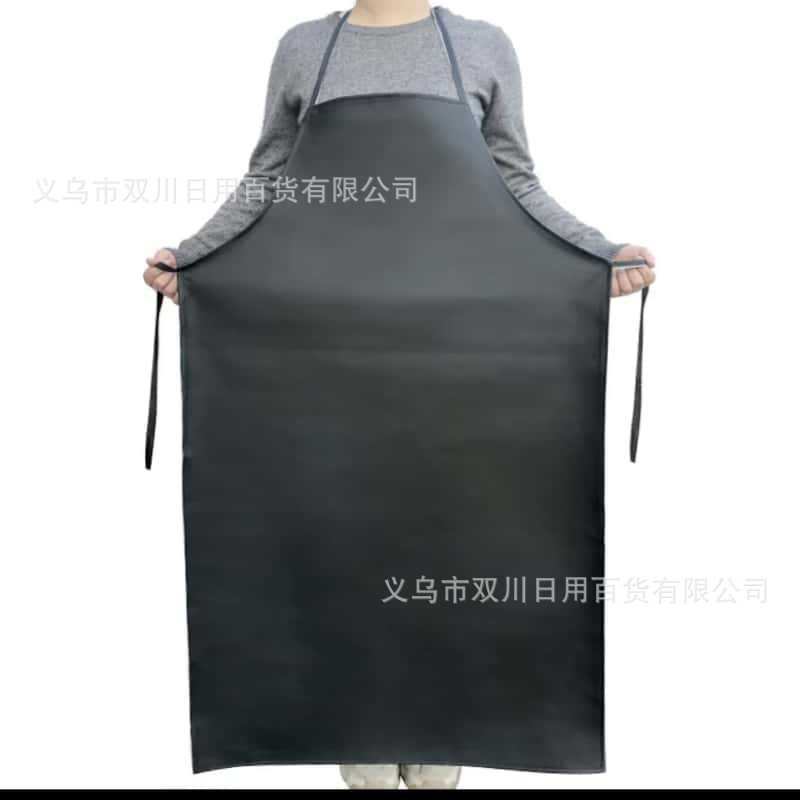 Soft leather apron PU waterproof anti-oil leather kitchen dishwashing work apron two dollar store stall supply wholesale