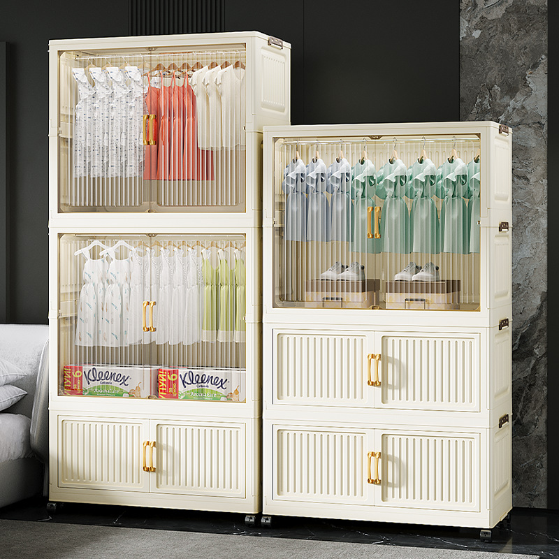 55-85 Children's Simple Wardrobe Clothes Storage Cabinet Multi-Layer No-Installation Household Snack Storage Cabinet Foldable