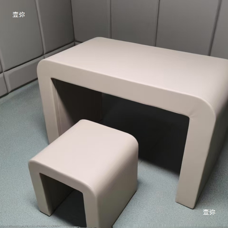 Conversation Room Soft-Packed Tables and Chairs, Soft-Packed Anti-Collision Tables for Questioning, Flame-Retardant Soft-Packed Wall Panels, Soft-Packed Washbasins