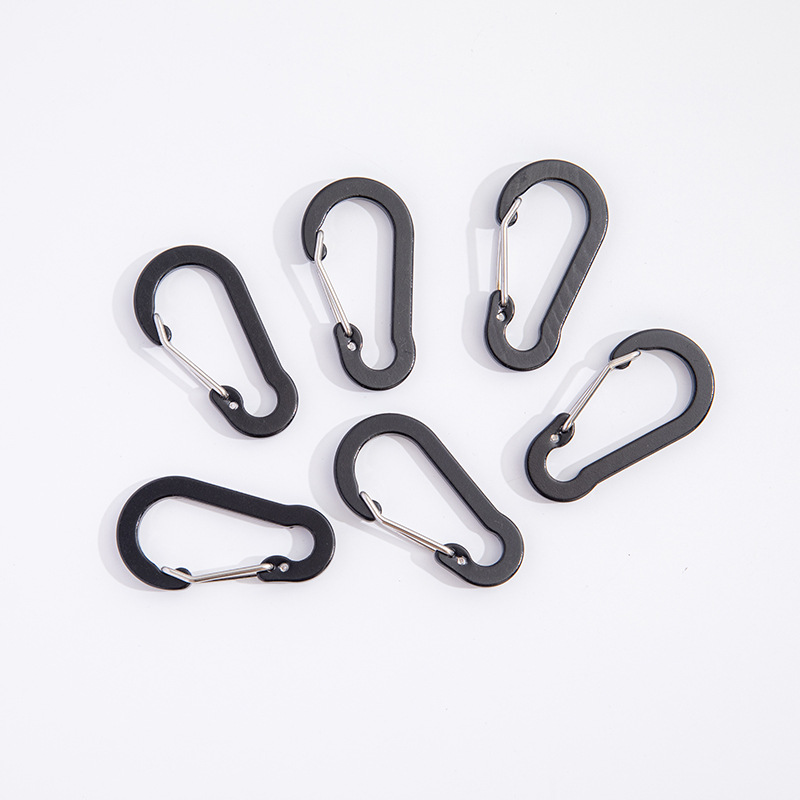 Карабин №5 из плоской стальной проволоки, специальной формы, полностью плоский, алюминиевый карабин, S-образный пружинный крюк