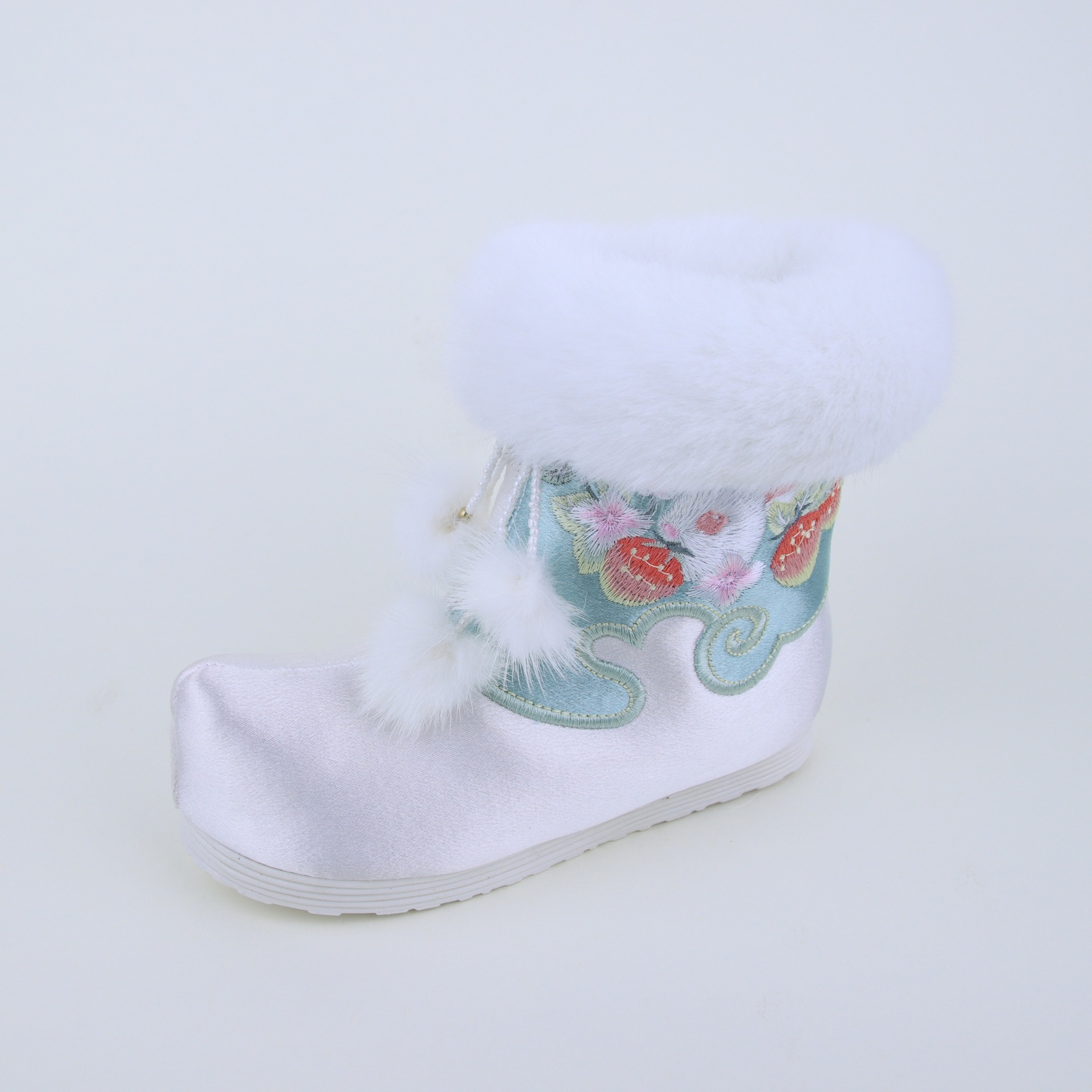 [Rabbit Centipede] 2023 Winter New Girls Han Dynasty Boots Chinese Style Retro Embroidered Plus Velvet Boots Children's Snow Boots