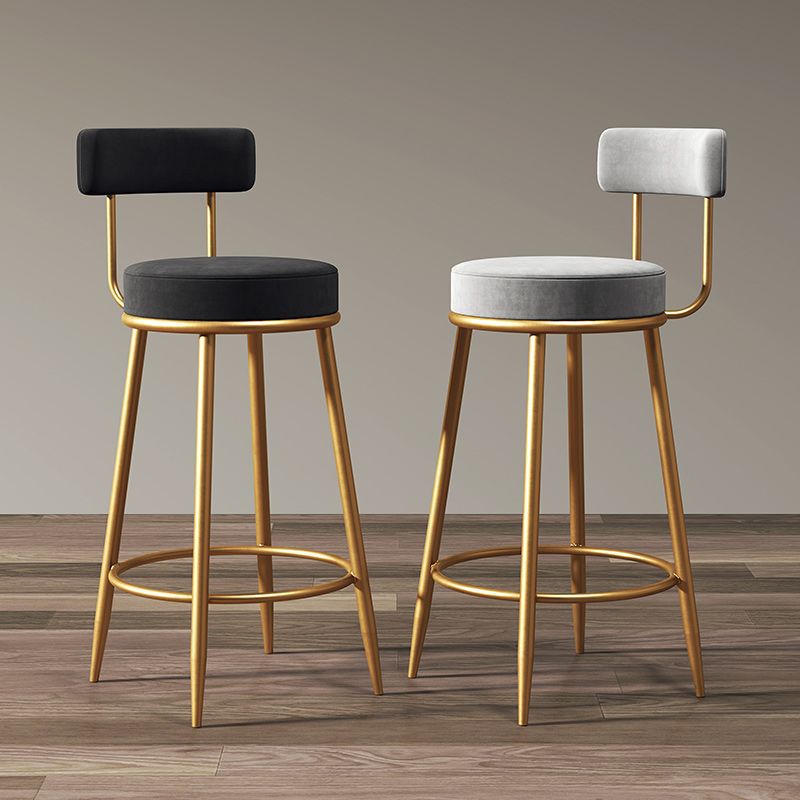 Light Luxury Bar Stool with Backrest for Home Use, Wrought Iron Stool, High Stool, Bar Chair, Nordic Style, Suitable for Long Sitting
