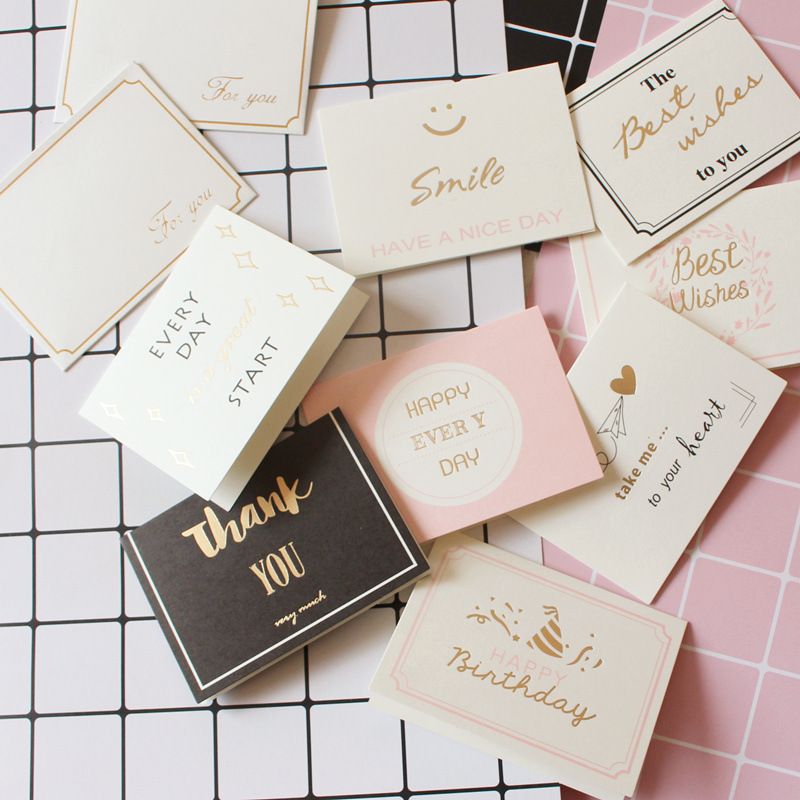 Holiday Greeting Card Gift Hot Stamping Card Ins Style with Envelope Greeting Card Export Greeting Card Birthday Folding Card