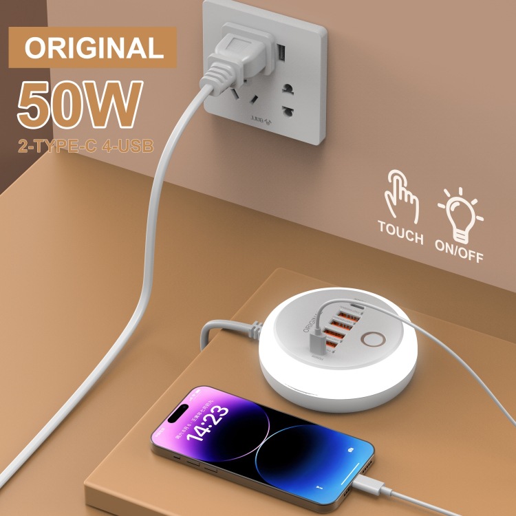 Cross-border High-power 6USB Power Strip Household Socket Anti-overload Row Multi-function Socket Charging Power Strip