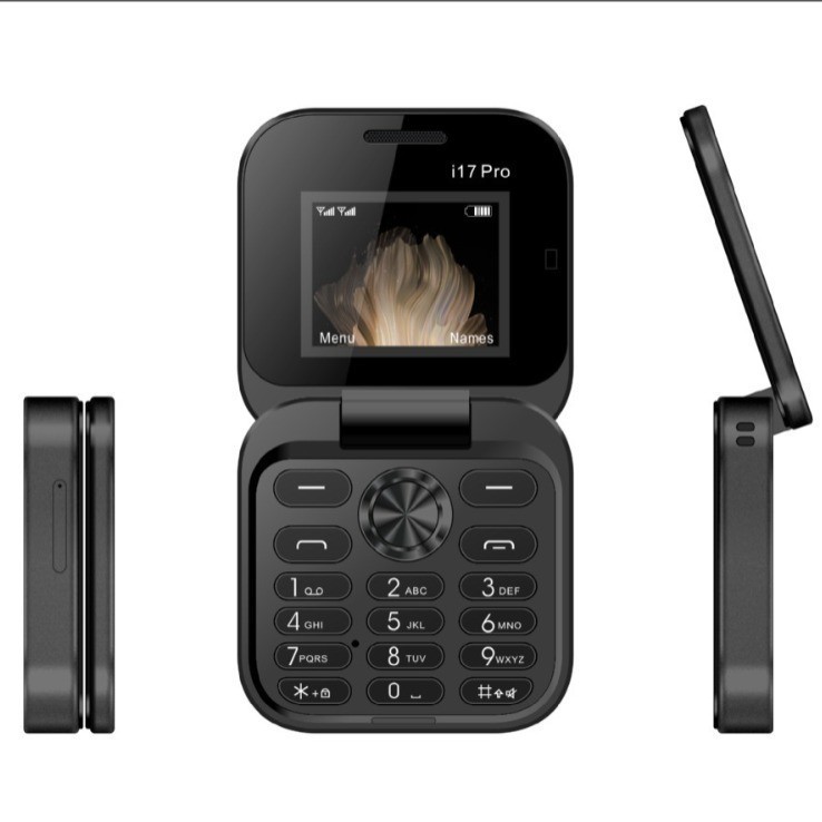 Cross-border Export i17 mini Dual Sim 2G Non-smart Phone Flip Machine Button Elderly Mobile Phone i16 pro