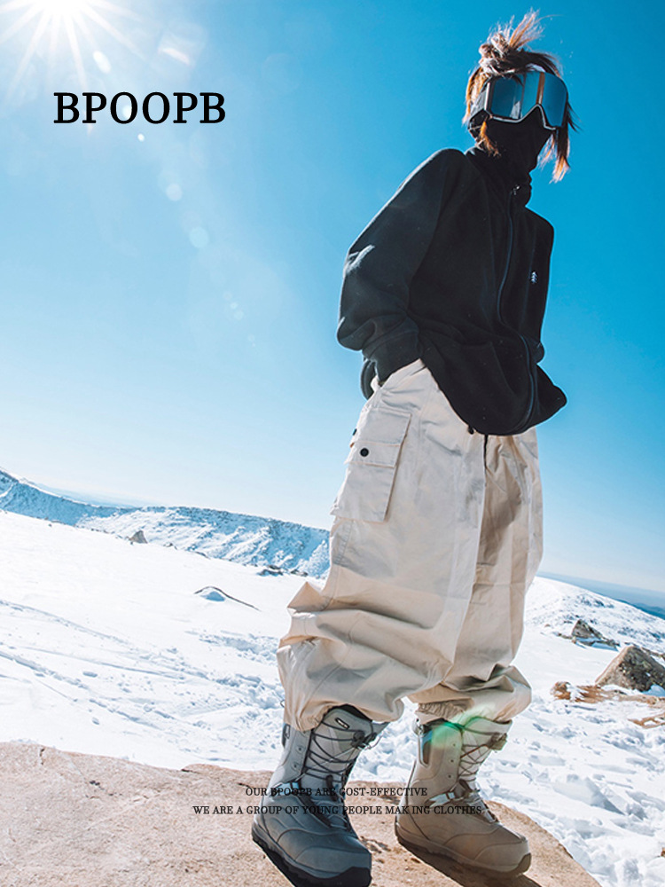 Harbin Small Potato Loose Waterproof Windproof Snowboard Pants Ski Suit Men's and Women's Pants Outdoor Outer Wear Pants
