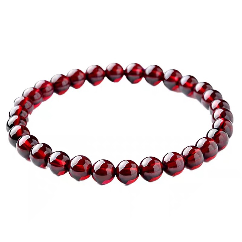 8A Collectible Natural Mozambique Wine Red Garnet Bracelet Bracelet Women's Crystal Single Loop Bracelet Women's Stone