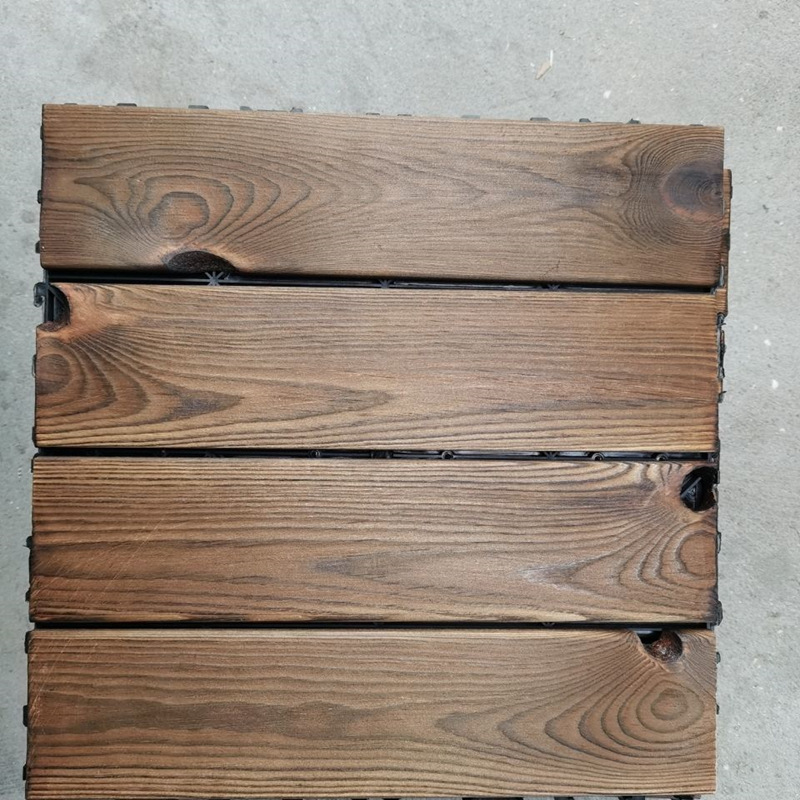 Outdoor anticorrosive carbonized wood balcony stitching wood floor courtyard garden decoration carbonized outdoor wholesale factory self-shop