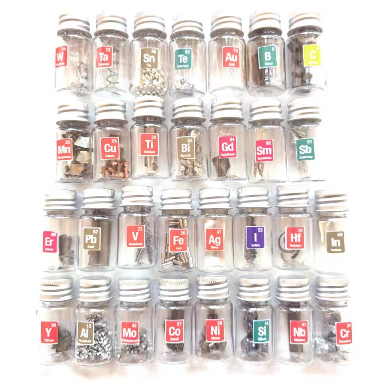 Chemical Elements Periodic Table Glass-Encapsulated Indium, Rhenium, Germanium, Iodine, Tin Single Elements Collection Beginner Chrome Manganese Antimony Tungsten Titanium Lead Combination