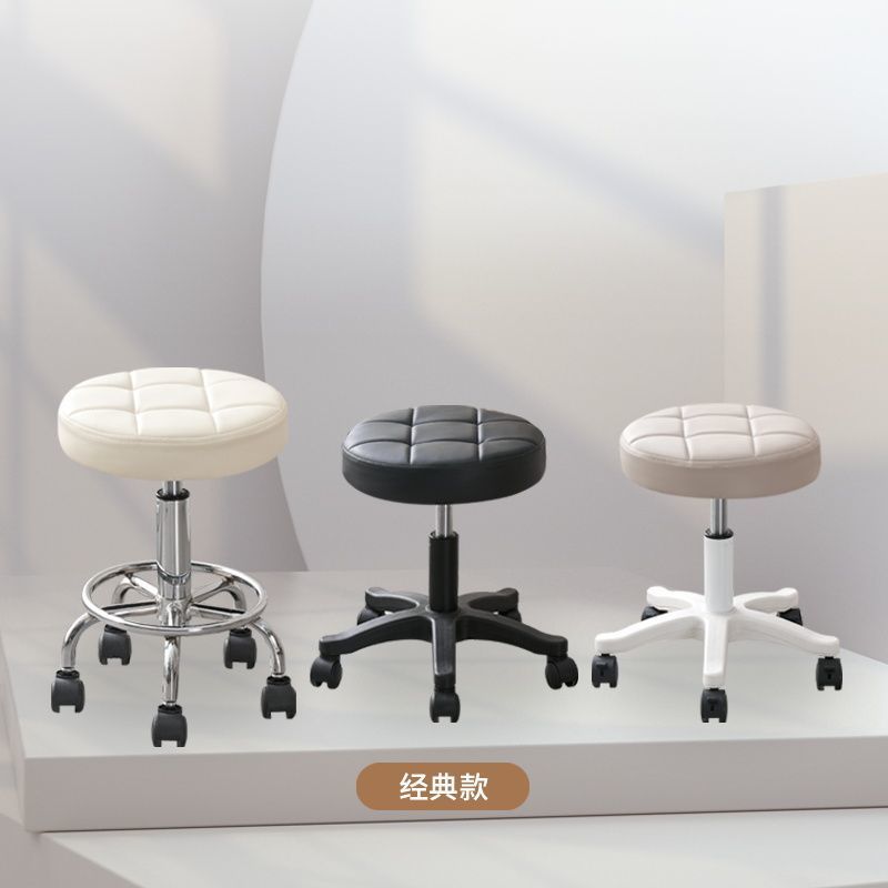Beauty Salon Stool with Wheels, Swivel, Adjustable Height, Hairdressing Chair, Round Stool, Manicure Makeup Dressing Stool, Bar Stool, Large Work Chair