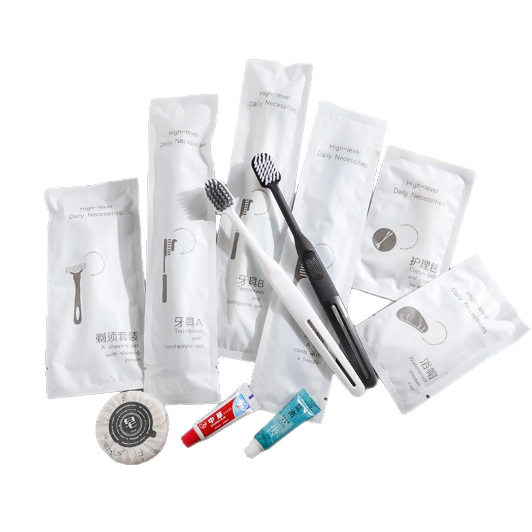 Hotel Disposable Toiletries, Guesthouse Toothbrush, Soft-Bristled Premium Special Toothbrush with Toothpaste Set Wholesale
