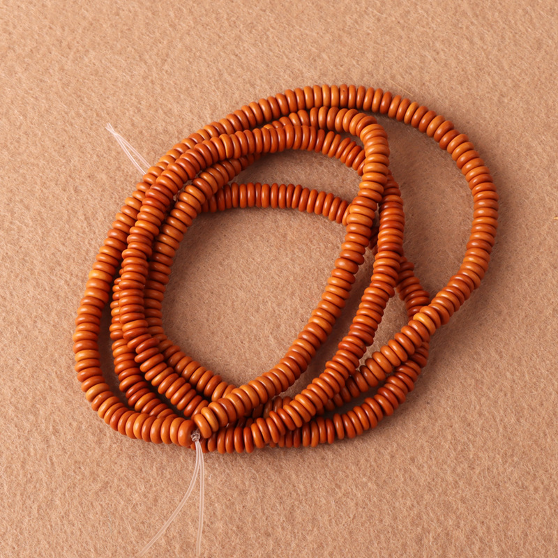 Olive core round edge spacer wholesale strip plain beads DIY accessories men and women Wenwan handmade gasket loose beads about 216 pieces