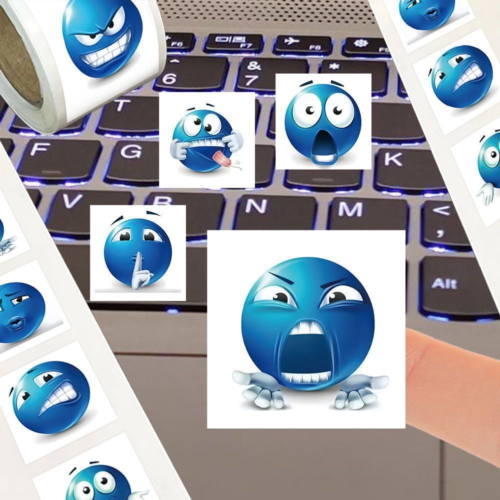 Creative Little Blue Bean Emoji Expression Pack Campus Students Kidsren Office Workers Fun Expression Pack Stickers Smiley Face