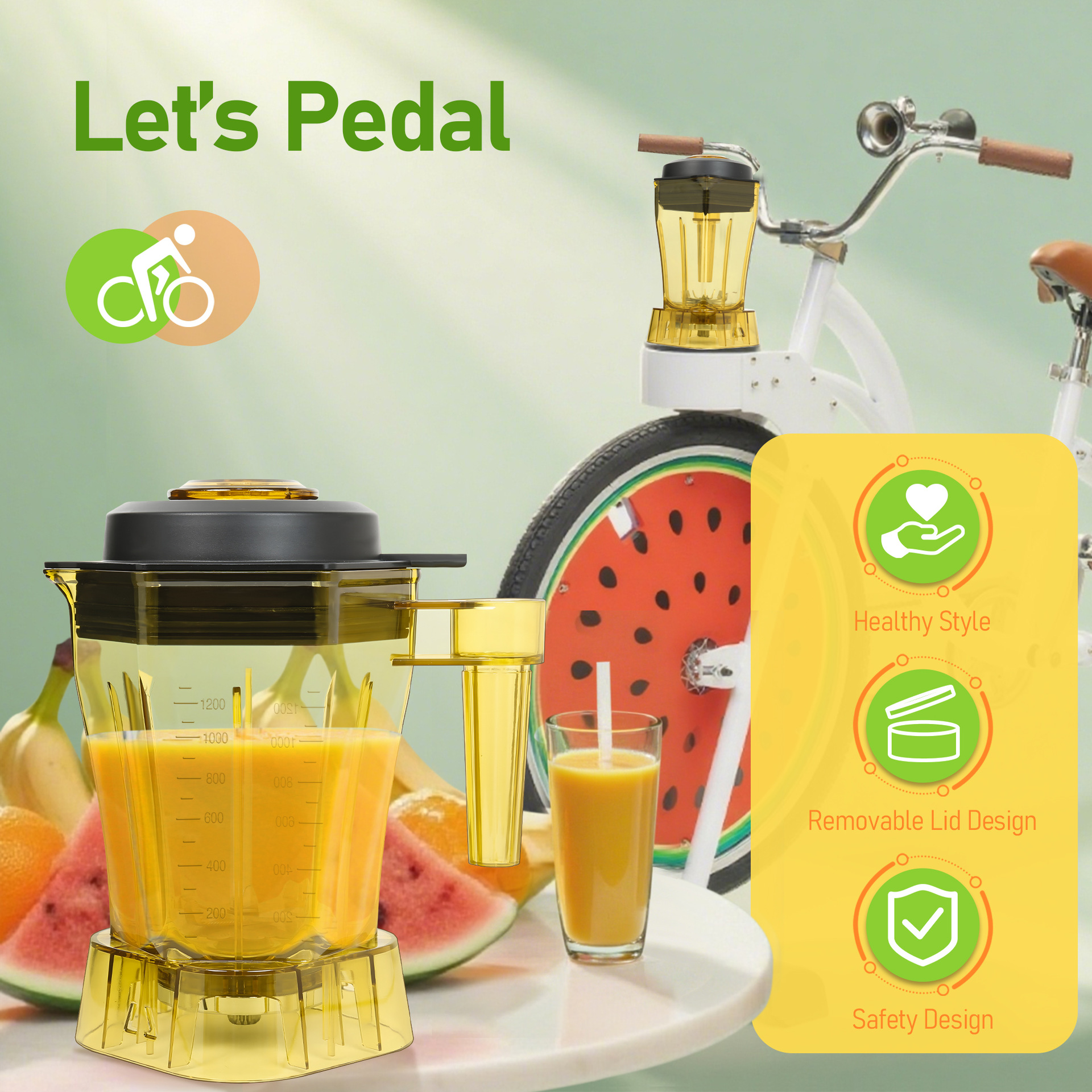 Exi Yixi Juicer New 1.2L Bicycle Special Sand Ice Breaking Juice Cup New Design Plastic Blender