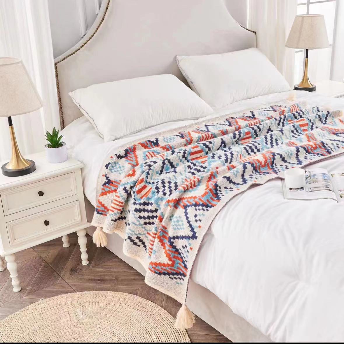 B&b Hotel Accessible Luxury Bohemian Bedside Towel Sofa Blanket Hotel Bed Flag Bed Cover Apartment Home Decoration Towel