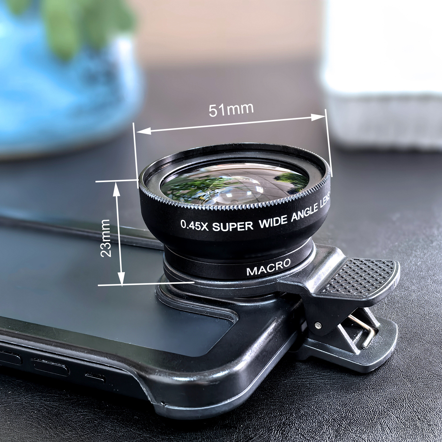 0.45X Hd Ultra-Wide-Angle Mobile Phone Lens + 15X Macro with Universal Clip Factory Wholesale External Camera