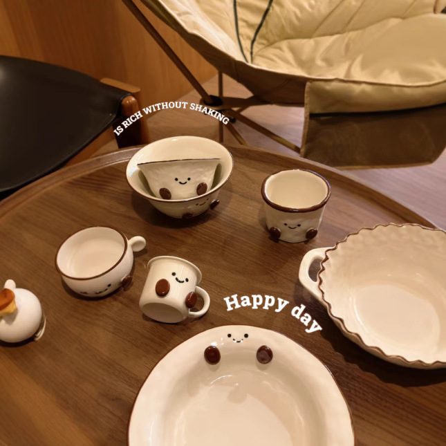 Серия Какао Бин, мини-кубок, рисовая тарелка, десертная тарелка