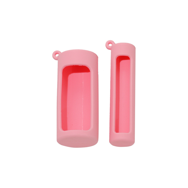 Cross-Border Silicone Lipstick Protective Case, Simple Lidless Lipstick/Lip Glaze Case with Metal Hook, Full-Cover Silicone Lipstick Case