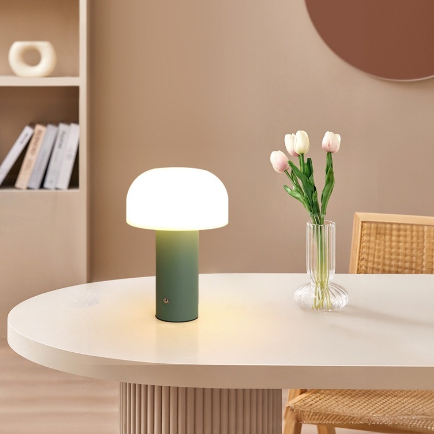 Cross-Border Exclusive Rechargeable Rotational Molded Mushroom Table Lamp Private Model Product Bedside Atmosphere Night Light Mood Bar Atmosphere Table Lamp