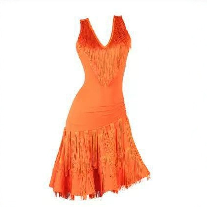 European and American Export New Women's Dance Clothing Amazon Slim Sexy Tassel Deep V Suspender Slim Dance Clothing