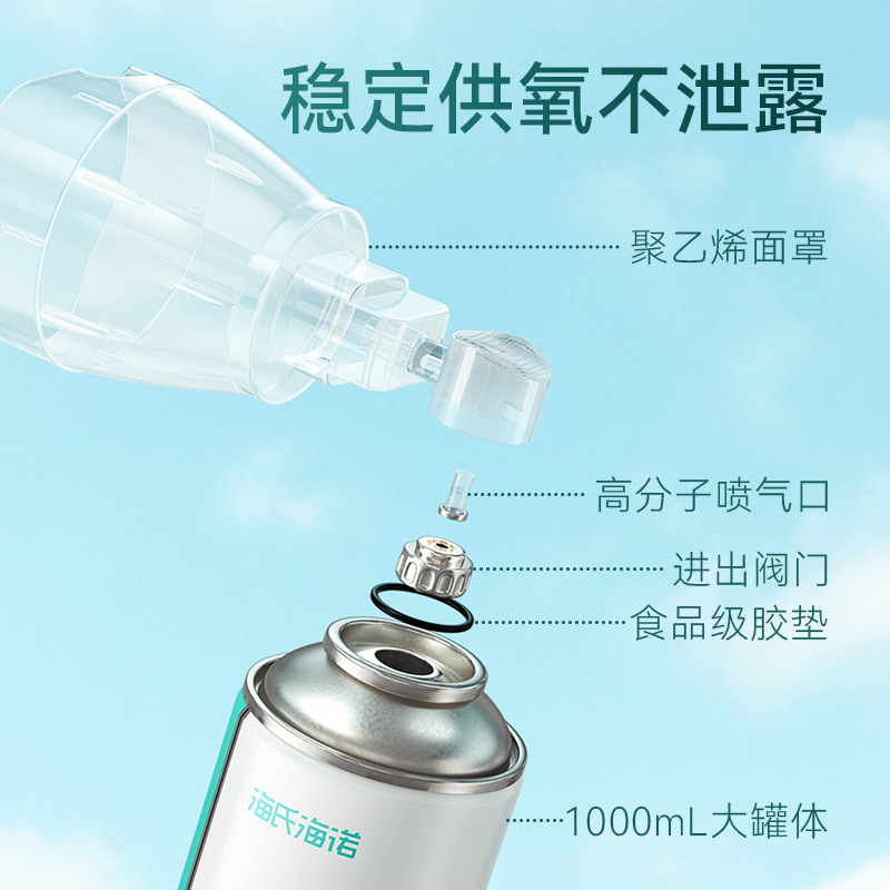 Haishi Hainuo Oxygen Cylinder Portable Nasal Inhalation Tank for Outdoor Travel 1000ml Oxygen Bag 36 Bottles/Box for Oxygen Supply