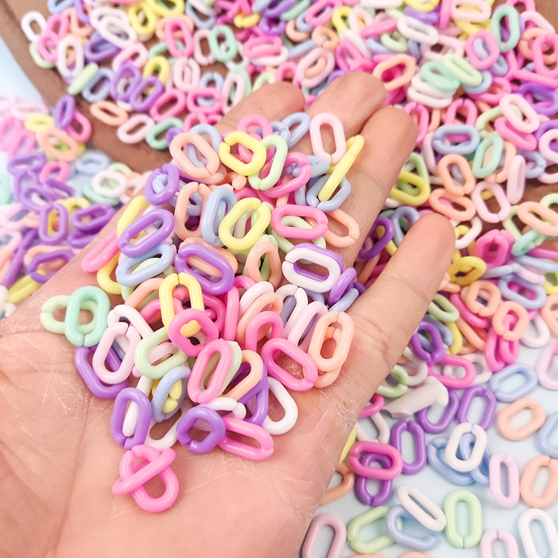 9*14mm Macaron plastic chain mask chain DIY mobile phone chain acrylic bag hanging candy color hand chain