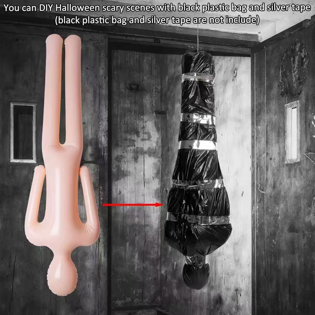 Factory Direct Sales Cross-Border Spot Inflatable Dummy Halloween Model Haunted House Inflatable Corpse Props Horror Spoof