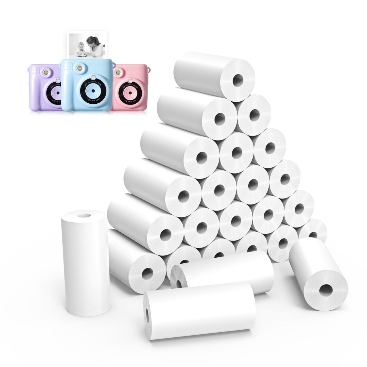 Специальная фотобумага для детских камер, машина Мяу, термобумага с защитой, 57x25, самоклеящаяся