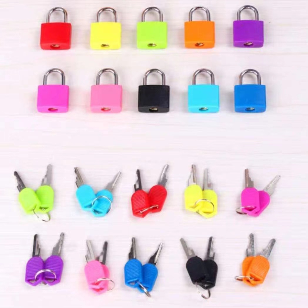 Color case small copper lock wholesale household 23mm zinc alloy small lock luggage lock copper core plastic small padlock