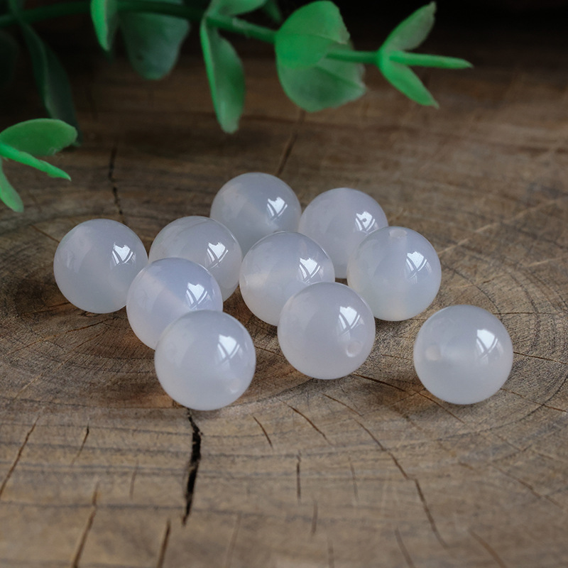 Natural Raw Ore Red Black White Yellow Green Agate Scattered Beads Beads Single Round Beads Duobao diy Handstring with Bead Accessories