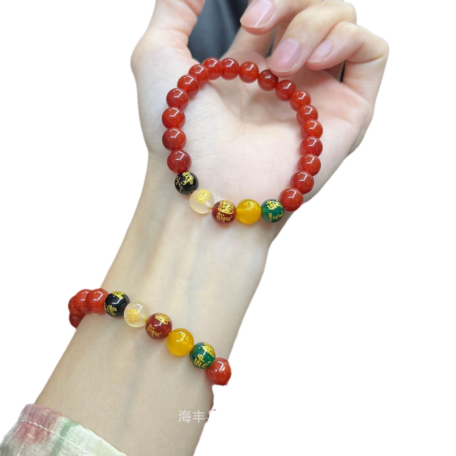Natural Red Agate Bracelet South Red Bracelet with Five Way God of Wealth Summer Fashion Little Red Book Live Wholesale