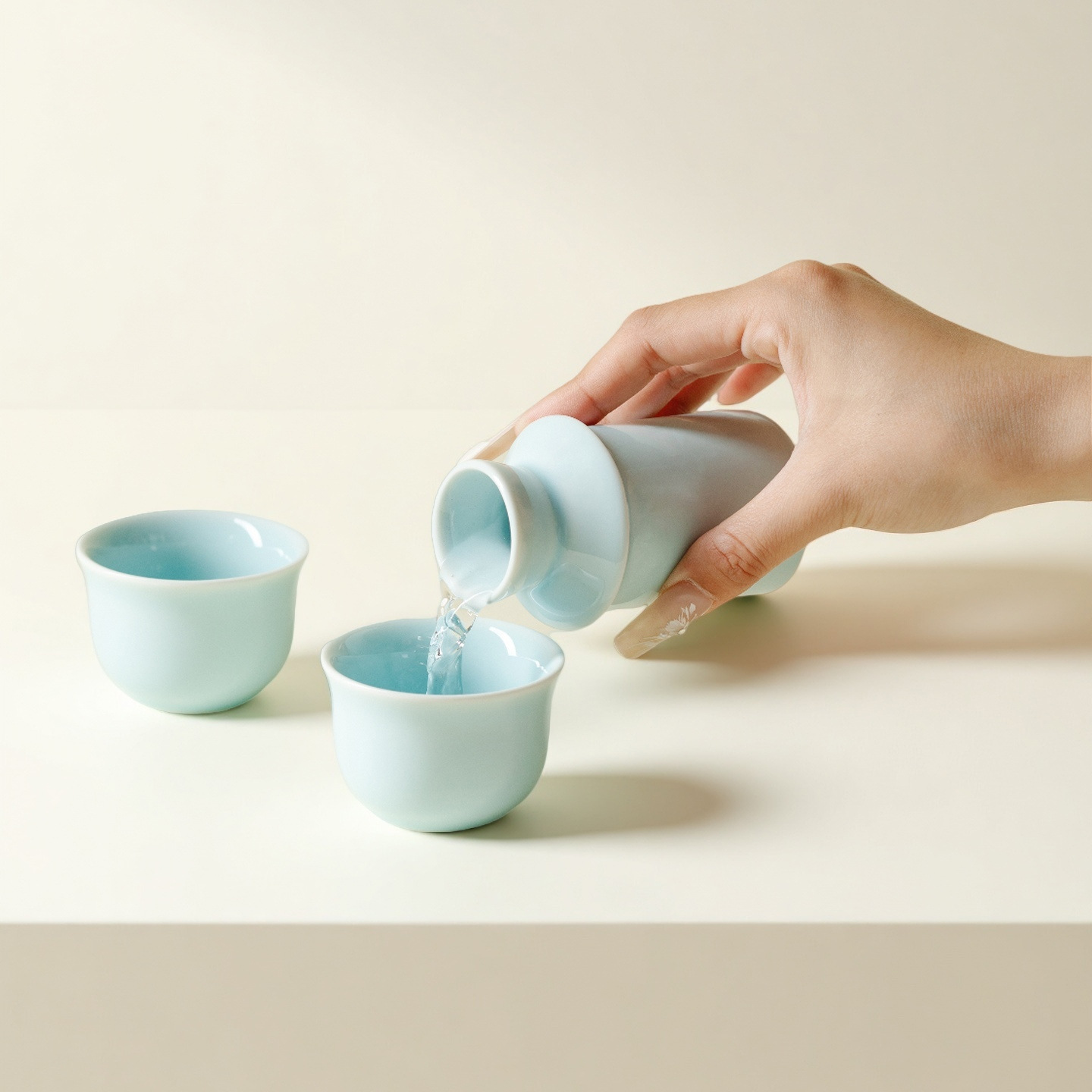 Mojing Celadon Sky Blue Wine Warmer Ceramic Wine Pot Household Hot Wine Pot Yellow Wine Clear Wine Wine Set Clearance