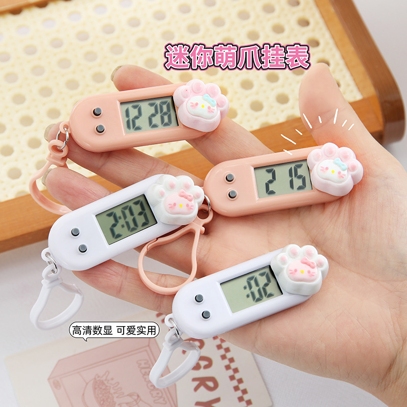 Cute Cartoon Cute Claw Small Hanging Watch Portable Student Mini Electronic Watch Work Study Exam Timetable Mute