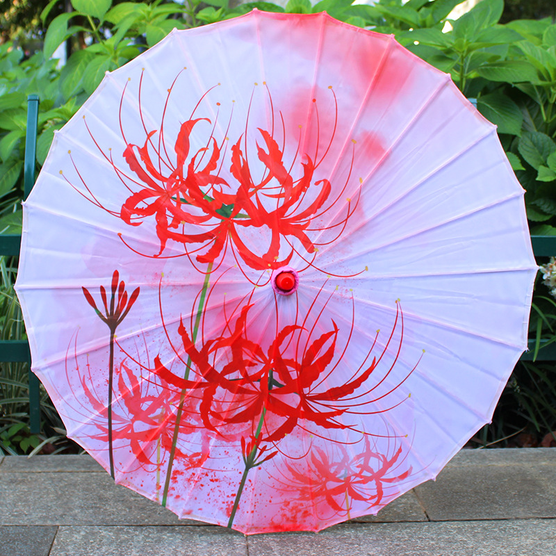 Printed Silk Umbrella, Ancient Style Dance Imitation Oil Paper Umbrella, Cheongsam Catwalk, Han Dynasty Photo Ceiling Decoration Craft Umbrella