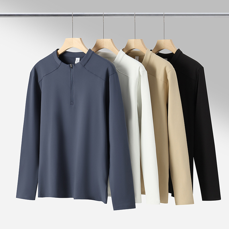 Dijia Ping Replacement Autumn and Winter New Long-Sleeved Casual Half-Zip Stand-Up Collar Top Long-Sleeved Sweatshirt Running Training Long t