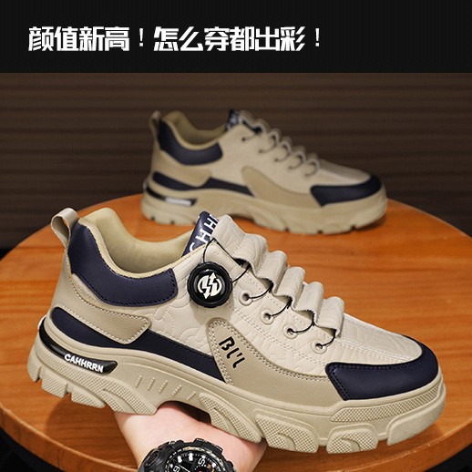 Low-top Martins Boots Swivel elastic Buckle Fashionable sneaker Spring and Autumn Comfortable Wear-resistant Thick-soled Boot Boots