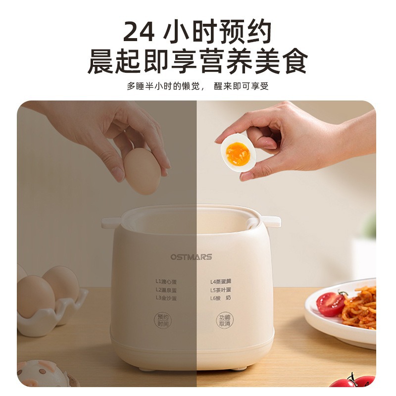 Egg Steamer Automatic Power-off Hot Spring Egg Multifunctional Breakfast Machine Reservation Timing Household Mini Egg Boiler