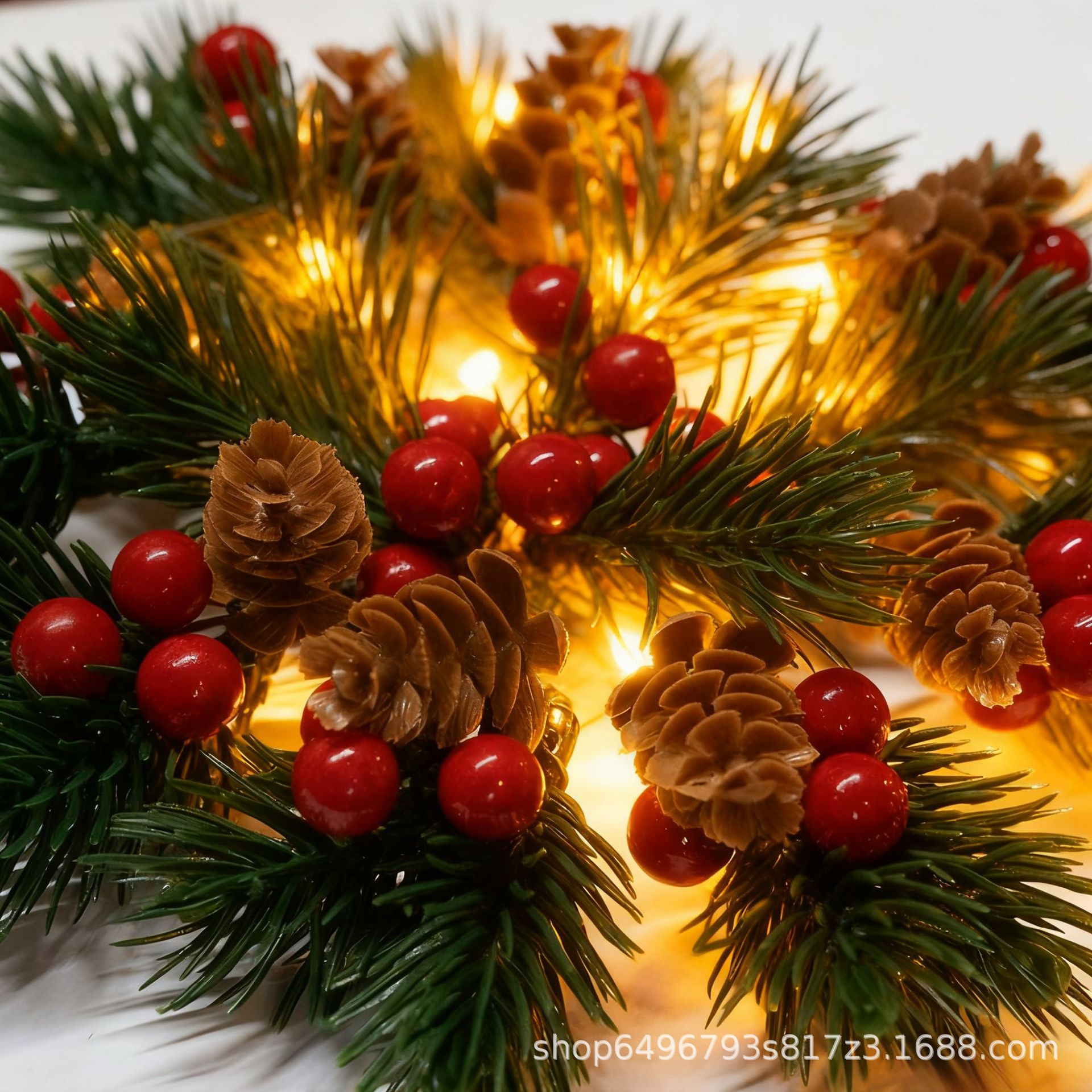 Christmas Decorations Pine Cones Pine Branches Pine Needles Red Fruit Pendants DIY Handmade Creative Candy Packaging Boxes Gift Box Accessories