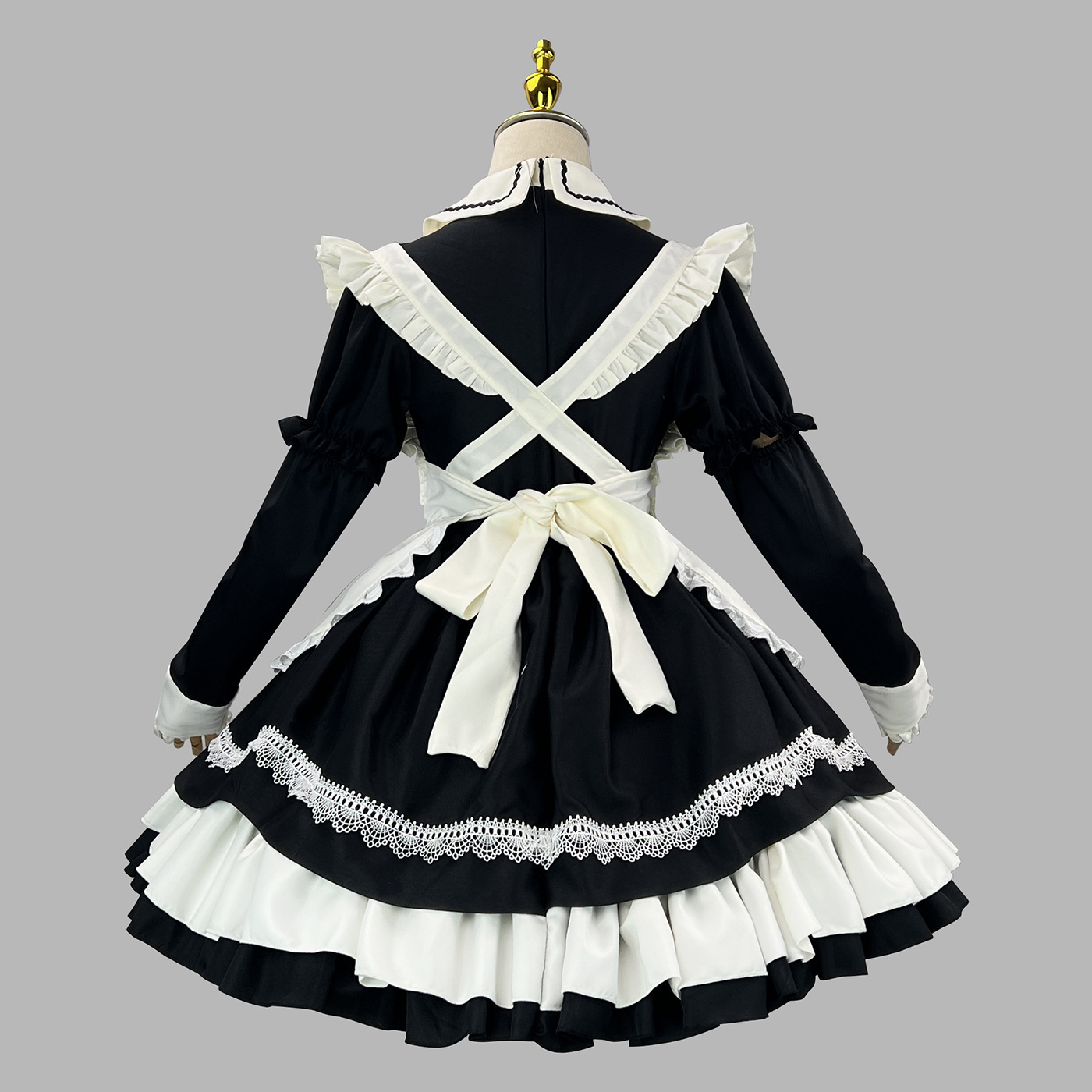 New Cross-Border Perfect Maid Cos Costume Maid Outfit with Detachable Sleeves Lolita Performance Costume Internet Celebrity Live Broadcast Costume