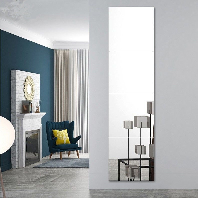 Зеркало во весь рост, зеркало для спальни, ручная работа, комбинированное зеркало, квадратное, взрывозащищенное, настенное зеркало, самоклеящееся закаленное зеркало