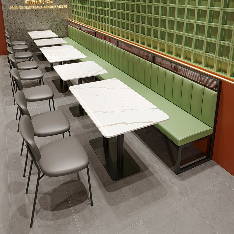 Софа для обеденной зоны в юго-восточноазиатском стиле, обеденный стол и стулья, коммерческое сочетание, ресторан в стиле чайного дома Гонконга, круглый стол из массива дерева