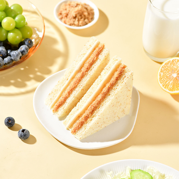 Shark Fett Snack Casual Toast Meat Floss Flavor 60 g/Box Snack Substitute Food Whole Wheat Sandwich Bread