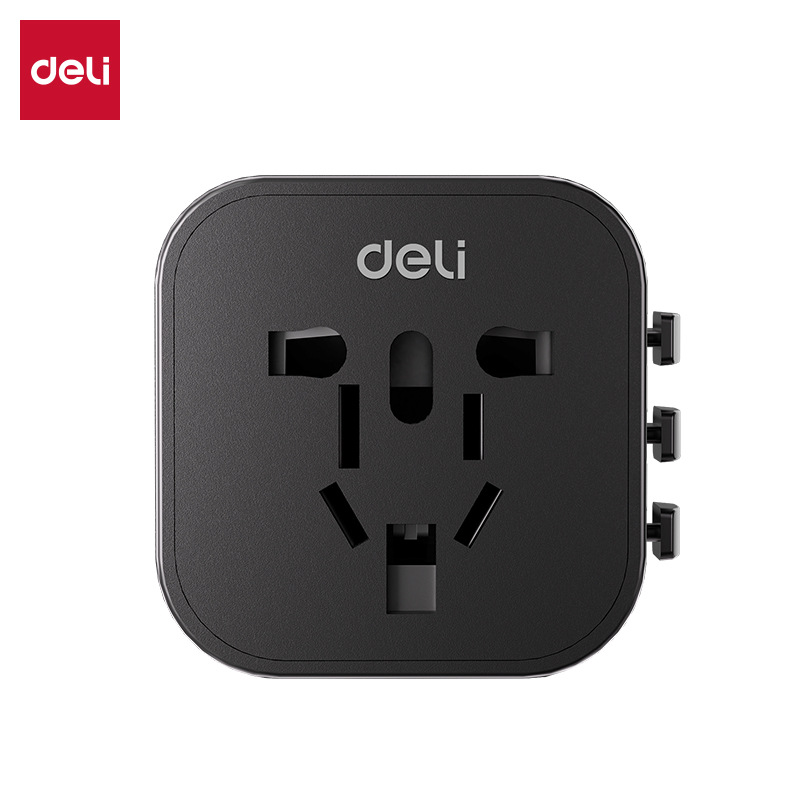 Deli 33626 Wireless Adapter USB Fast Charging Socket Multi-Country Travel Adapter Cube Uk Adapter Socket