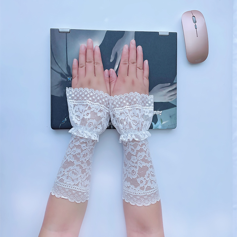 Lace Elastic Fake Sleeves for Women, Versatile Cuffs, Elastic Wrist Sleeves, Sweater Sweatshirt with Bell Sleeves